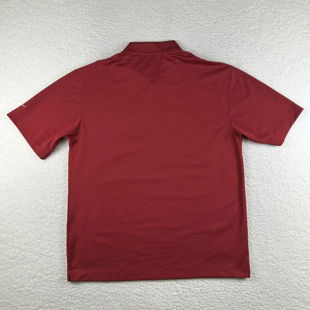 Nike Golf Polo Shirt Mens Large Red Solid Fit Dry Performance Athletic Swoosh